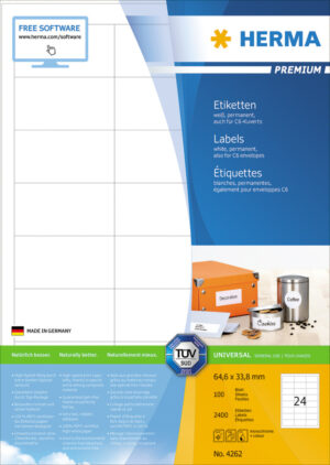 Etikete 64,6×33,8 A4/24 1/100 bela