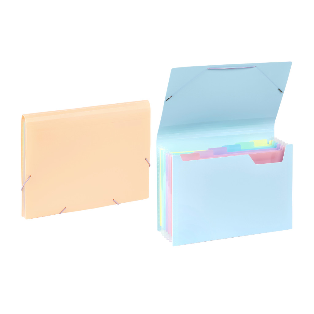 Expanding organizer sa 6 pregrada i gumicom Rainbow Pastel sortirano