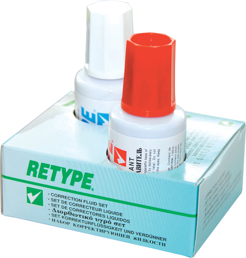 Korektor + razređivač solvent set 1/2, 20 ml, Retype original Korektor + razređivač solvent set 1/2, 20 ml, Retype original