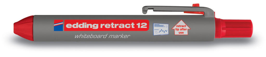 Marker za belu tablu E-12 Retract 1,5-3mm crvena