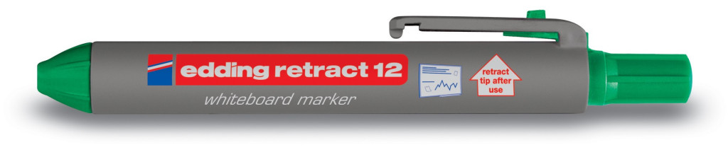 Marker za belu tablu E-12 Retract 1,5-3mm zelena