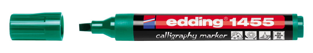 Permanent kaligrafski marker E-1455 1-5mm zelena