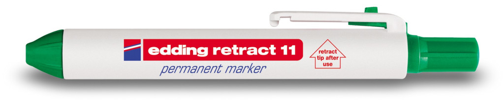 Permanent marker E-11 Retract 1,5-3mm zelena