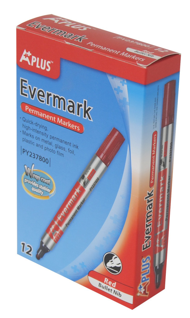 Permanent marker Evermark PY237800 obli vrh 2,5 mm crvena