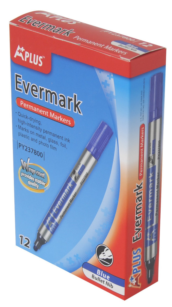 Permanent marker Evermark PY237800 obli vrh 2,5 mm plava