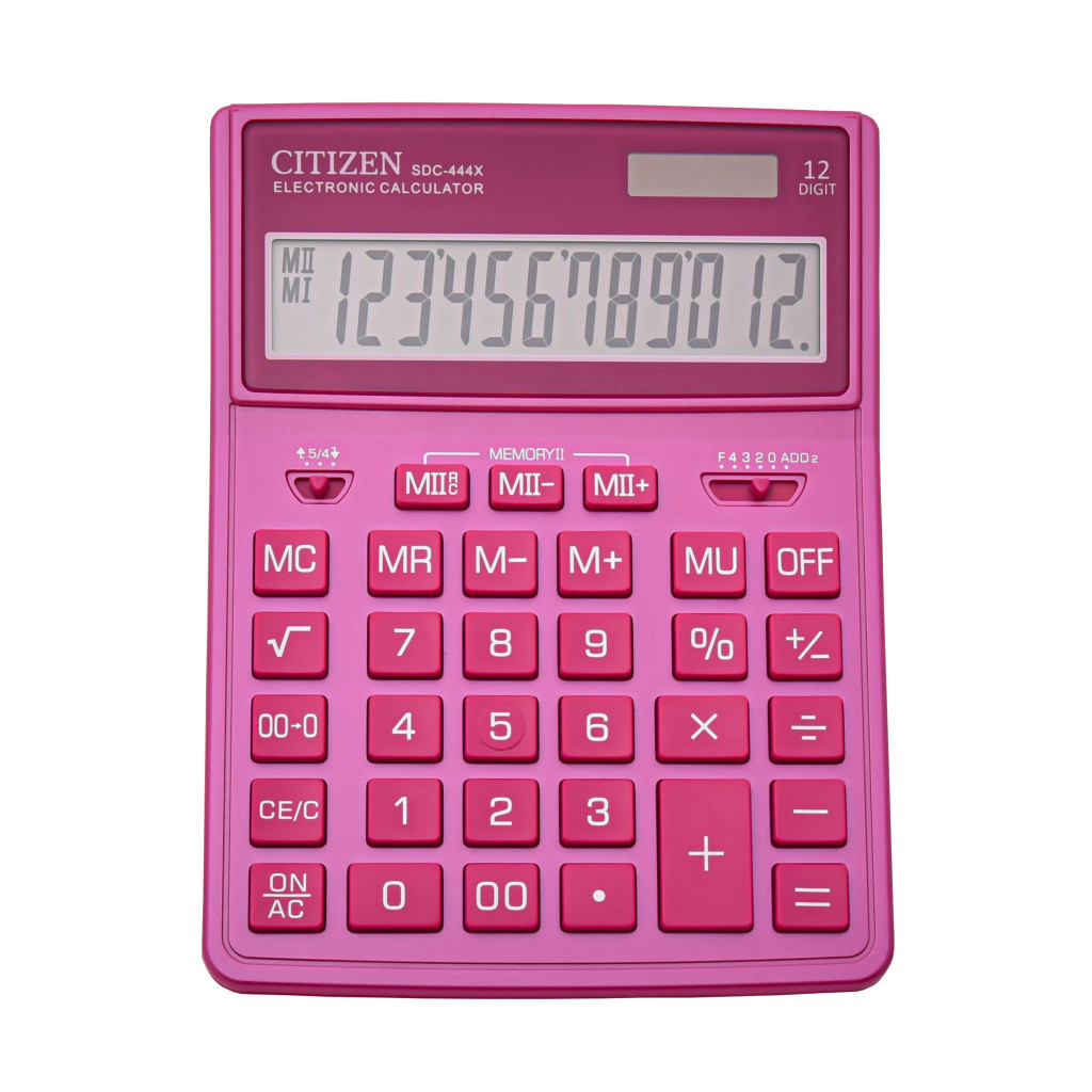 Stoni kalkulator CITIZEN SDC-444 color, 12 cifara roze