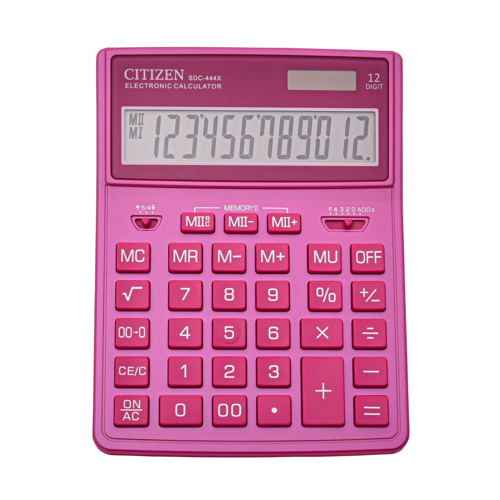Stoni kalkulator CITIZEN SDC-444 color, 12 cifara roze Stoni kalkulator CITIZEN SDC-444 color, 12 cifara roze