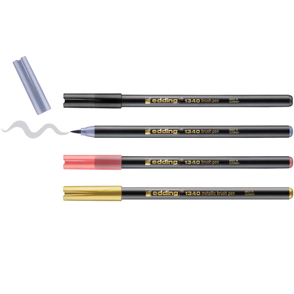 Brush flomasteri E-1340, 1-6 mm metalik set 1/4 sortirano