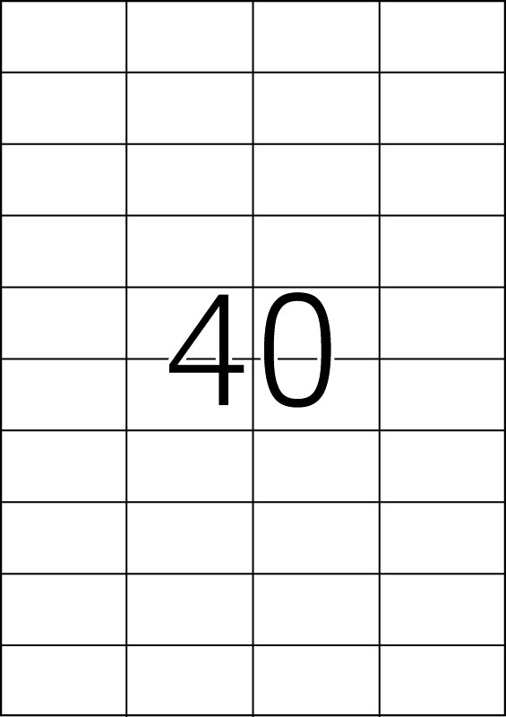 Etikete 52,5x29,7 A4/40 1/100 bela