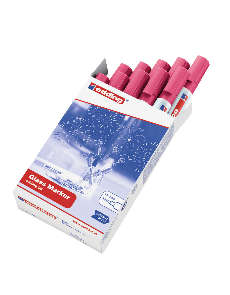 Marker za staklenu tablu E-95 1,5-3mm, zaobljeni roze