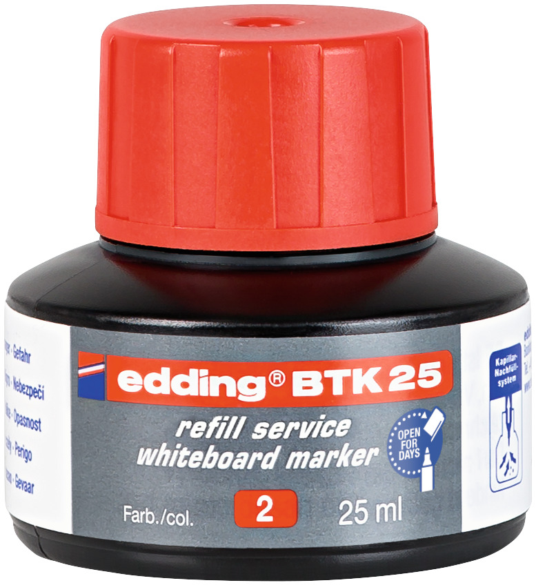 Refil za marker za belu tablu BTK 25, 25ml crvena