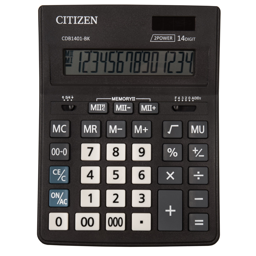 Stoni poslovni kalkulator Citizen CDB-1401-BK, 14 cifara