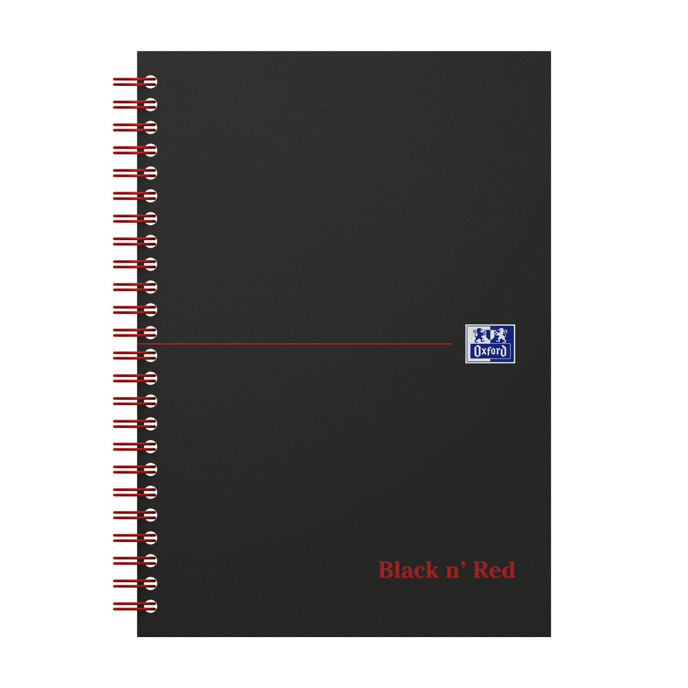 Sveska Oxford Office Black N Red A5 kvadratići, hardcovers