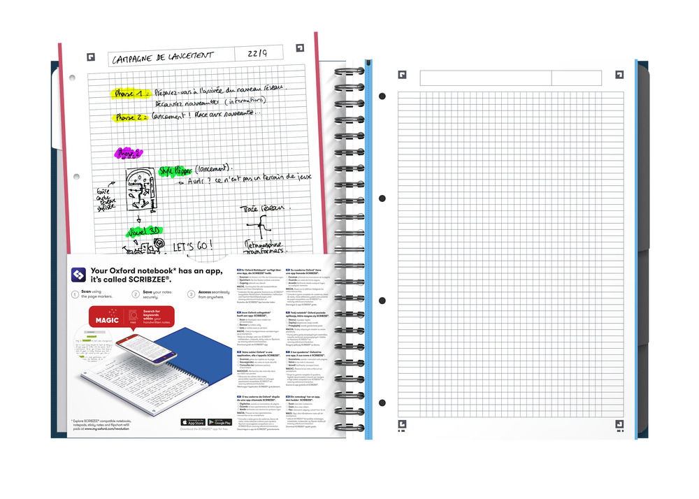 Sveska Oxford Office Essentials Europeanbook A4+ kvadratići, 4 Subject