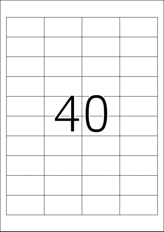 Etikete 48,5X25,4 A4/40 1/25 bela