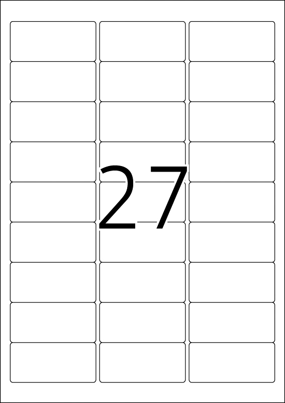 Etikete 63X29,6 A4/27 1/25 removable Etikete 63X29,6 A4/27 1/25 removable