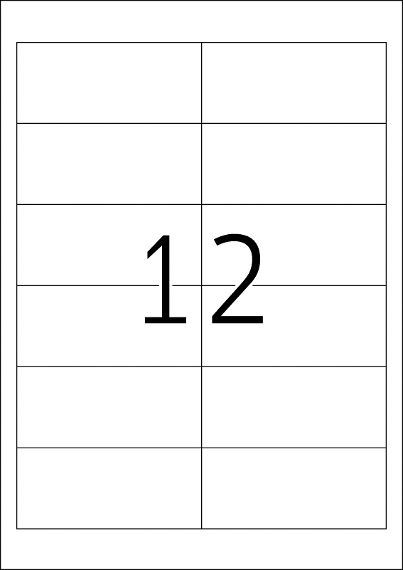 Etikete 96x42,3 A4/12 1/25 bela