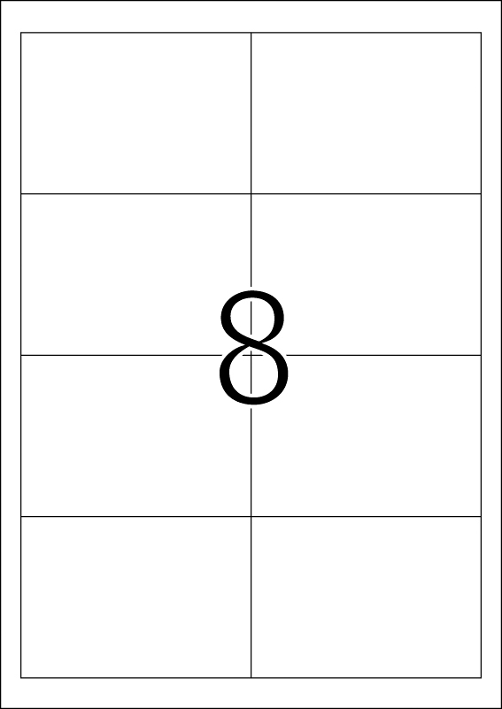 Etikete 97X67,7 A4/8 1/25 bela