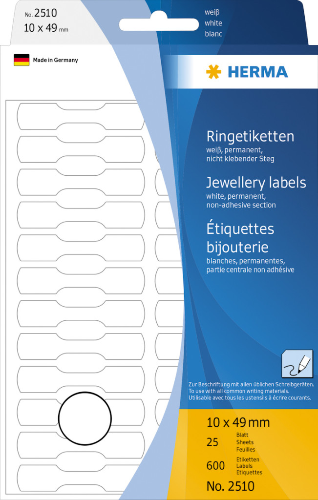 Kancelarijske etikete prsten 10X49 1/600 bela