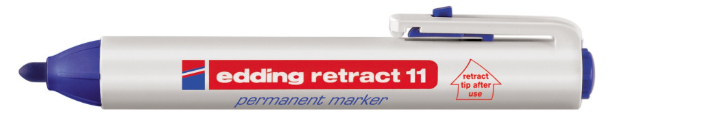 Permanent marker E-11 Retract 1,5-3mm plava