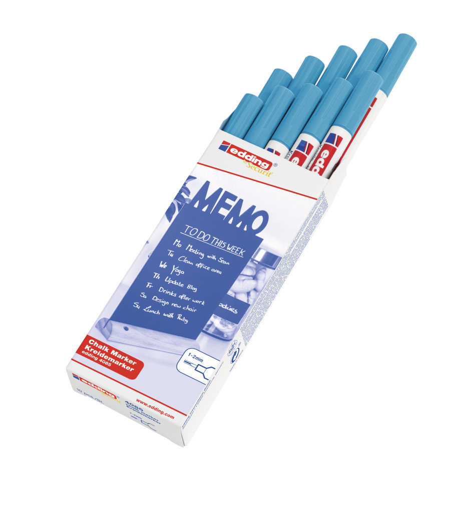 Marker za staklo CHALK MARKER E-4085 1-2mm standard svetlo plava