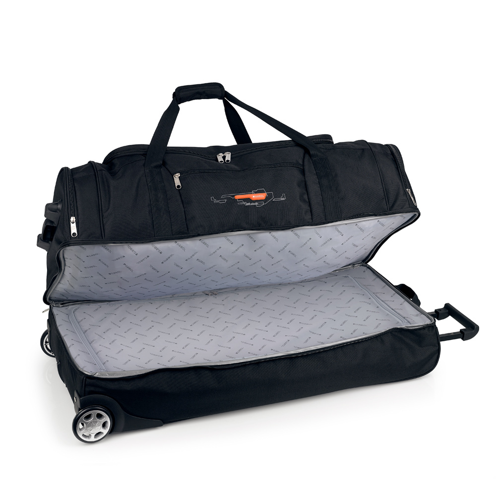 Torba putna sa točkićima 2 odeljka 83x39x36 cm eko tekstil 116l/3,4 kg Week Eco crna