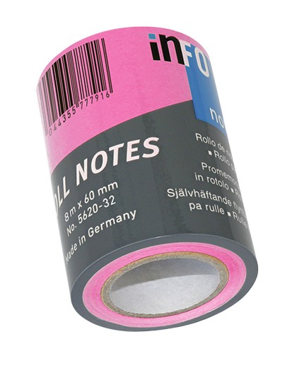 Info roll refil 60 mm x 8 m, brilliant colours roze