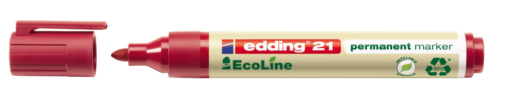 Marker permanent E-21 EcoLine 1,5-3mm, zaobljeni crvena