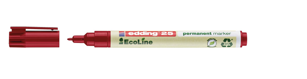 Marker permanent E-25 EcoLine 1mm, zaobljeni crvena