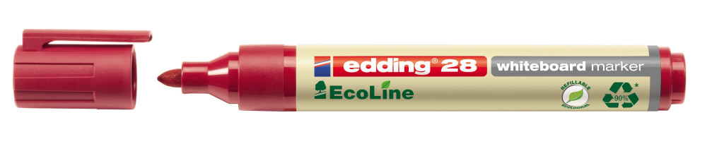 Marker za belu tablu E-28 1,5-3mm EcoLine, zaobljeni crvena