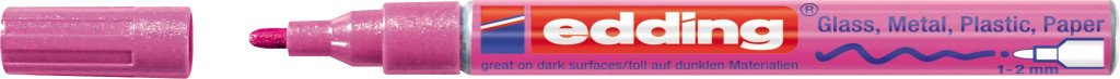 Paint marker E-751 1-2mm, metallic roze