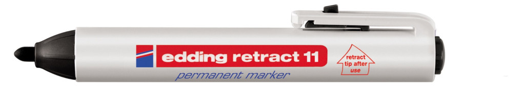 Permanent marker E-11 Retract 1,5-3mm crna
