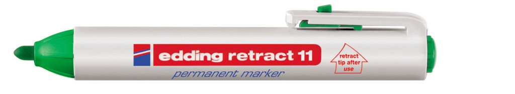 Permanent marker E-11 Retract 1,5-3mm zelena