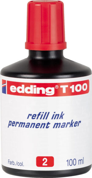 Permanent mastilo Edding T-100, 100ml crvena