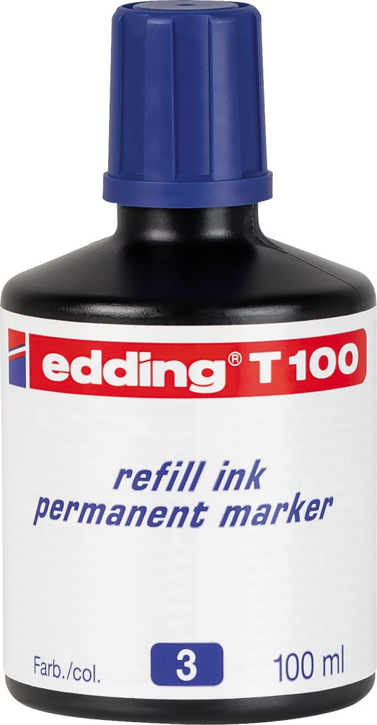 Permanent mastilo Edding T-100, 100ml plava