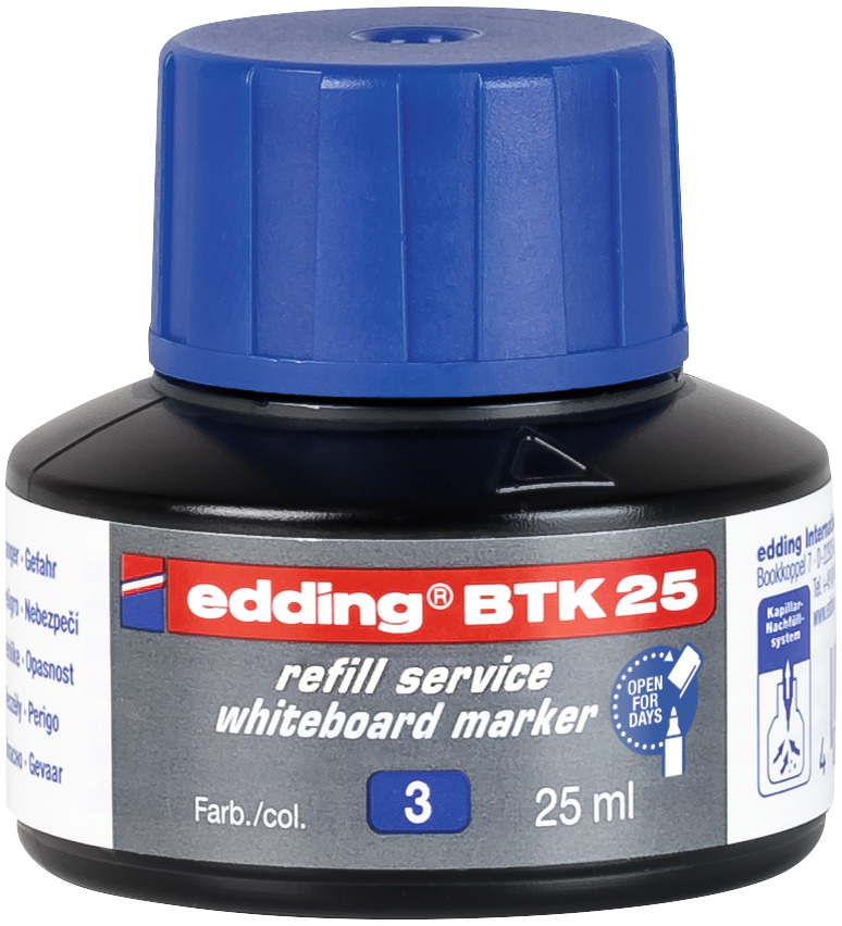 Refil za marker za belu tablu BTK 25, 25ml plava