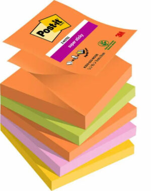 Post-it refil Z-Note Boost Colour, 76x76mm, 90 listova, 5-pack