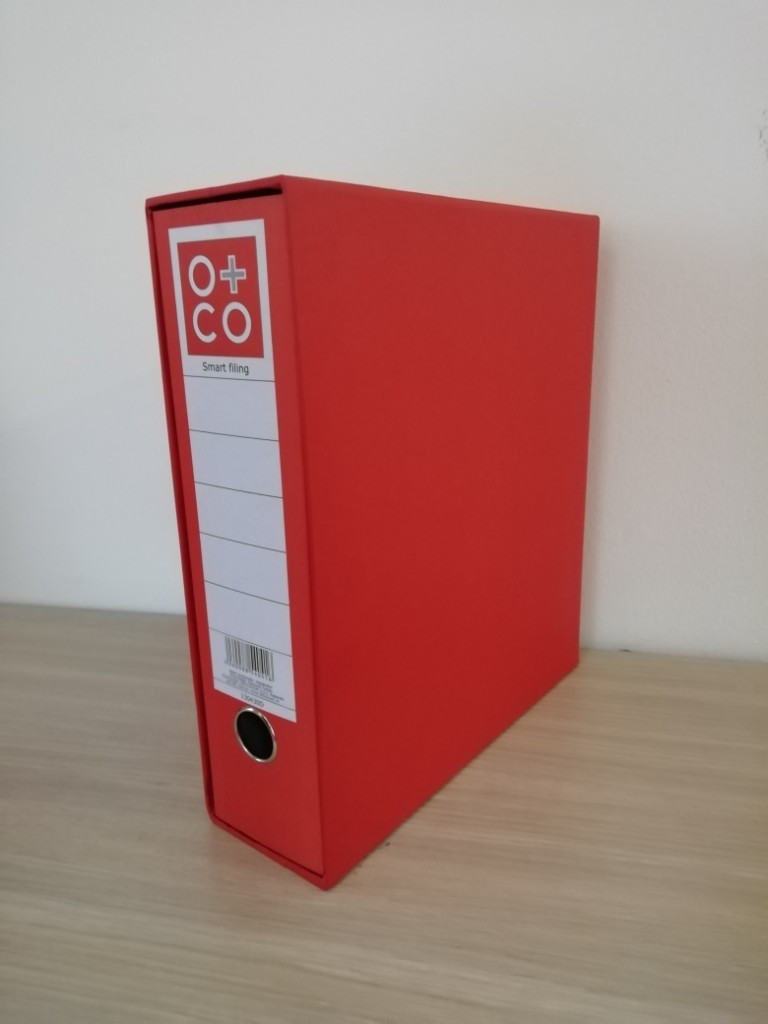 Registrator A4 normal O+CO sa Mikroval kutijom "Smart filing" crvena