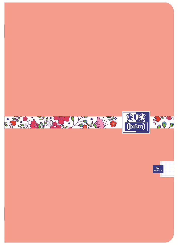 Sveska B5 Oxford TP 96 lista Floral, 90g, optički papir, margine karo Sveska B5 Oxford TP 96 lista Floral, 90g, optički papir, margine karo