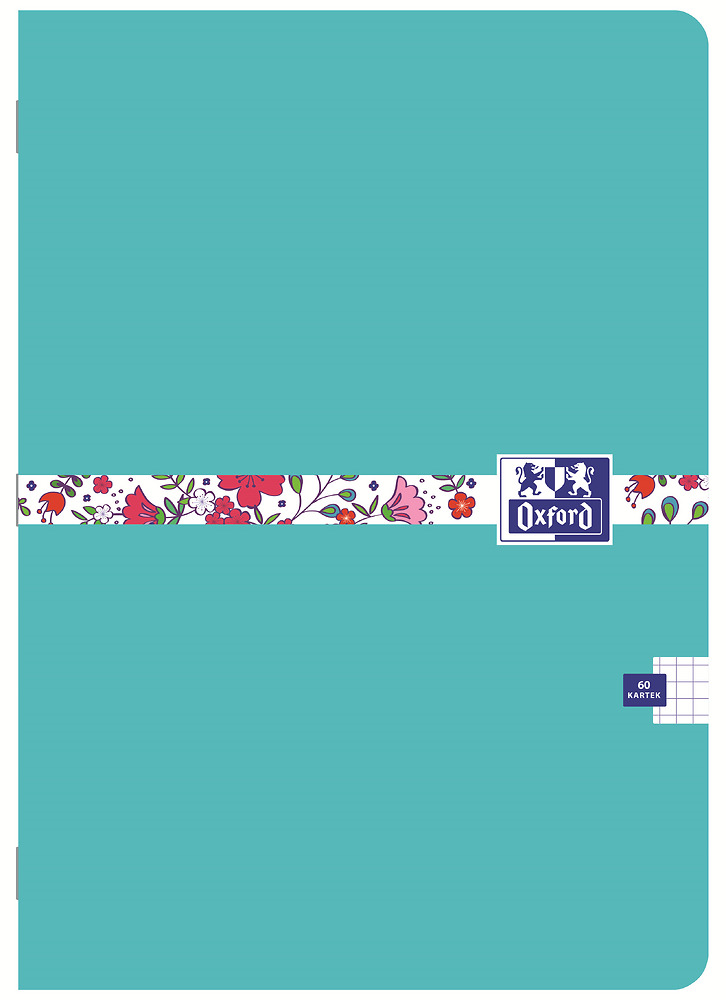 Sveska B5 Oxford TP 96 lista Floral, 90g, optički papir, margine karo Sveska B5 Oxford TP 96 lista Floral, 90g, optički papir, margine karo
