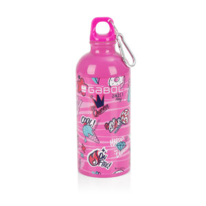 Aluminijumska boca za vodu 7×21 cm  600ml-0,12 kg Sticker roze